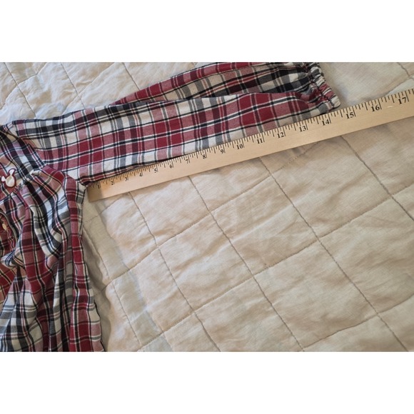 Disney Flannel Pajama Gown Mickey Mouse Holiday Plaid Christmas Girl Size 7/8‎ - Picture 6 of 10